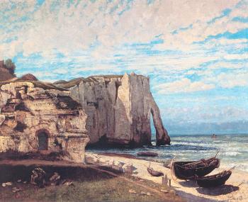 Gustave Courbet : The Cliff at Etretat After the Storm